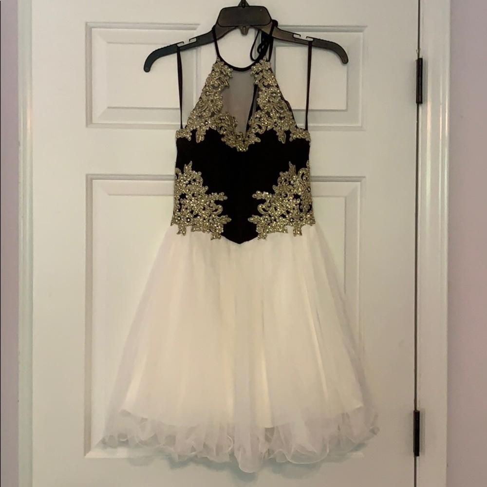 high neck homecoming dress